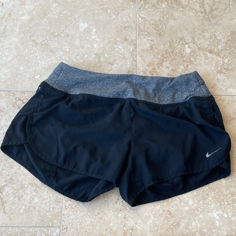 Nike Women's Black and Gray Athletic Shorts